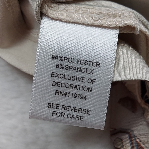 Apt. 9 Blue Cream Tan Design Beaded Detail Sleeveless Stretch Tunic Blouse Sz S - Picture 8 of 9